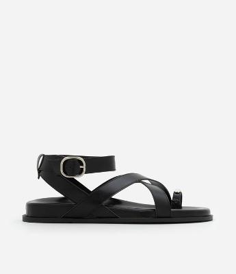 Sandália Rasteira Sport com Dedeira Detalhe Bold