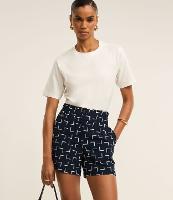 Short Cintura Alta Alfaiatado com Estampa Geométrica - 1