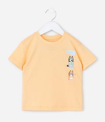 Camiseta Infantil Estampa Frente e Costas Bluey e Bingo - Tam 2 a 6 Anos