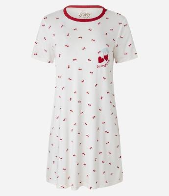 Camisola em Viscose com Estampa de Cerejinhas