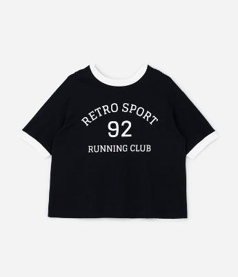 Camiseta Oversized Esportiva Canelada Bicolor Curve & Plus Size