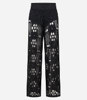 Calça Pantalona com Cós Alto em Tricô - 1