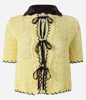 Blusa em Tricô com Gola Polo  Contraste e Amarração - 1