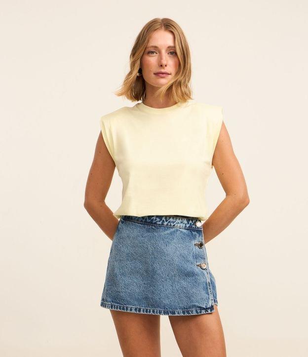 Blusa Muscle Tee em Algodão Sem Manga com Elástico na Barra - 2