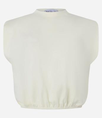 Blusa Muscle Tee em Algodão Sem Manga com Elástico na Barra
