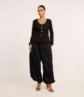 Calça Aladim em Tricoline com Elástico no Cós - 1