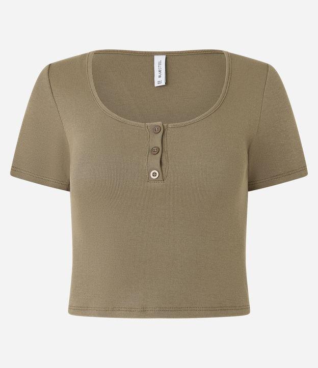 Blusa em Ribana com Botões no Decote - 1