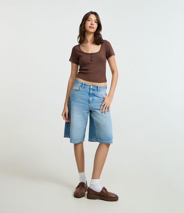 Blusa em Ribana com Botões no Decote - 2