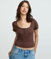 Blusa em Ribana com Botões no Decote - 3