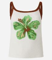 Regata com Viés Contrastante e Estampa Hibisco - 1