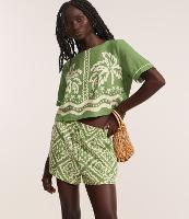 Short Runner com Linho Estampado Geométrico - 2