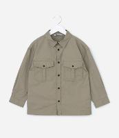 Camisa Infantil em Sarja com Bolsinhos - Tam 5 a 14 Anos - 1