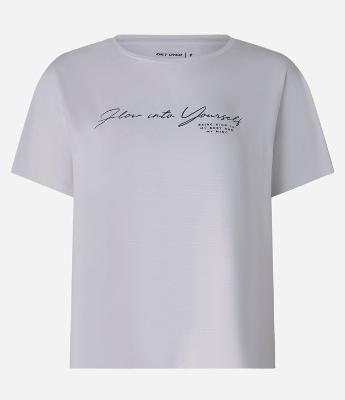 Camiseta Cropped Oversized Esportiva com Tecnologia Dry e Estampa Flow
