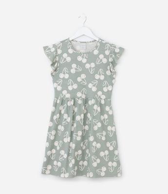 Vestido Infantil com Estampa Cerejas - Tam 5 a 14 Anos