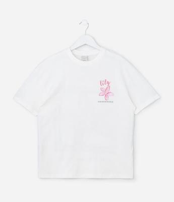 Camiseta Infantil com Estampa Floral - Tam 5 a 14 Anos