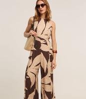 Macacão em Viscose com Alça Larga e Bordado Folhagem - 2