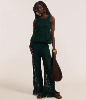 Blusa Regata Cropped em Tricô com Franjas na Barra - 2