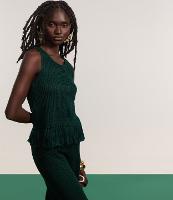 Blusa Regata Cropped em Tricô com Franjas na Barra - 5