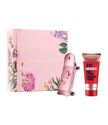 Kit Carolina Herrera 212 Heroes Feminino Eau de Parfum For Her 80 ml + Creme corporal 100 ml