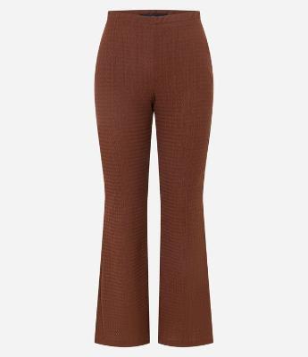 Calça Flare Texturizada com Cintura Alta