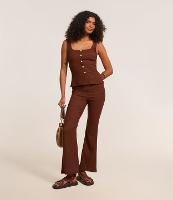 Calça Flare Texturizada com Cintura Alta - 2