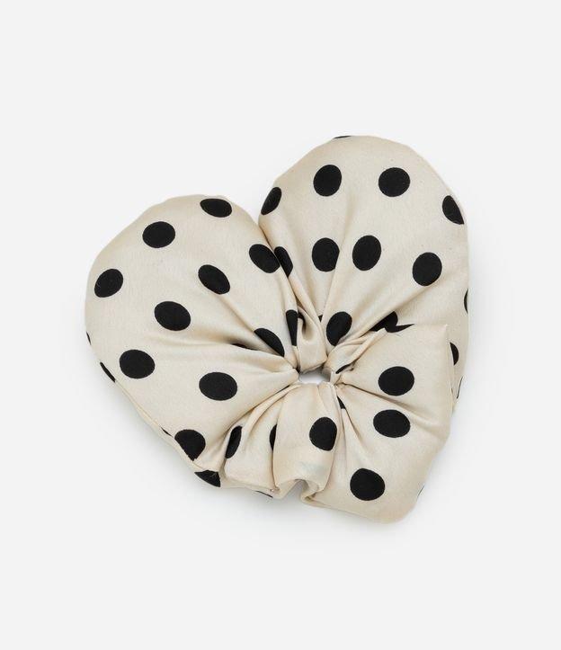 Scrunchie Puffer em Formato Coração com Estampa Poá - 1