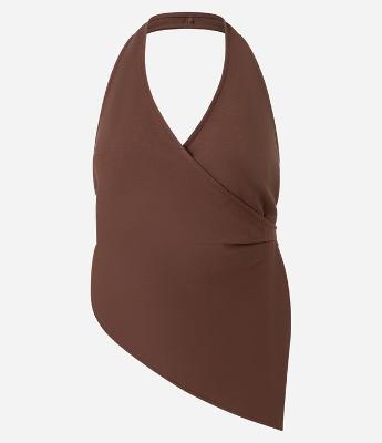 Blusa Frente Única Transpassada com Ponta Assimétrica
