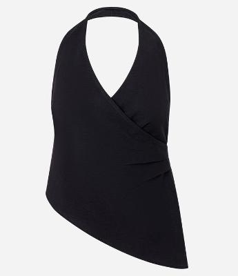 Blusa Frente Única Transpassada com Ponta Assimétrica