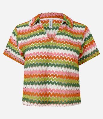 Blusa Boxy com Gola Polo em Tricô