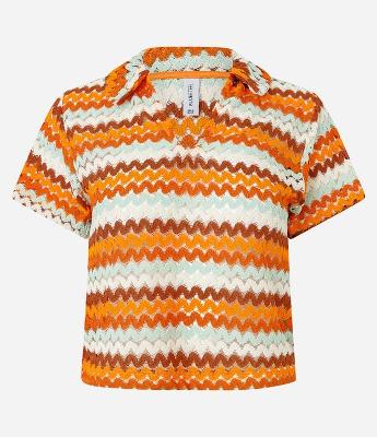 Blusa Boxy com Gola Polo em Tricô