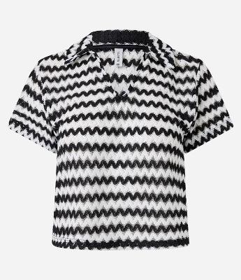 Blusa Boxy com Gola Polo em Tricô