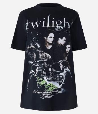 Camiseta em Algodão com Estampa Twilight
