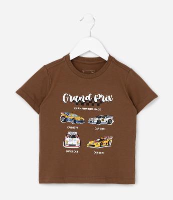 Camiseta Infantil com Estampa de Carros  - Tam 1 a 6 Anos