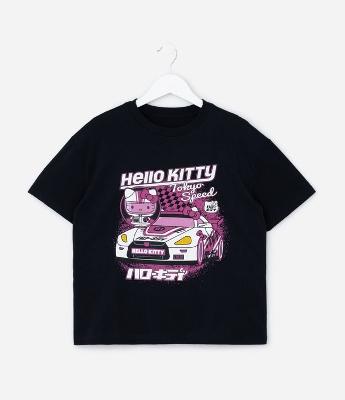 Camiseta Comfort Infantil Estampada Hello Kitty - Tam 7 a 14 Anos