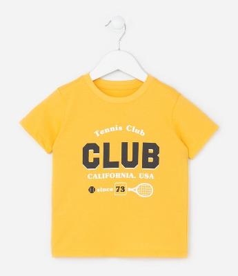Camiseta Infantil com Lettering Tennis Club - Tam 1 a 6 Anos