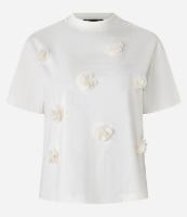 Blusa em Algodão com Flores de Organza Aplicadas - 1