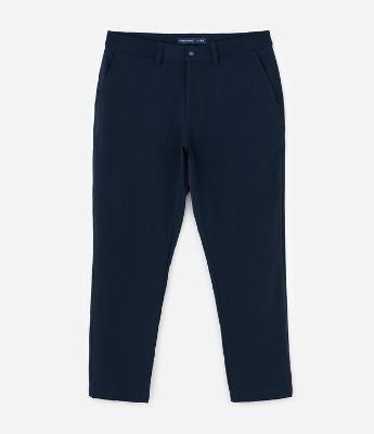 Calça Slim com Cós Elástico Alfaiatada