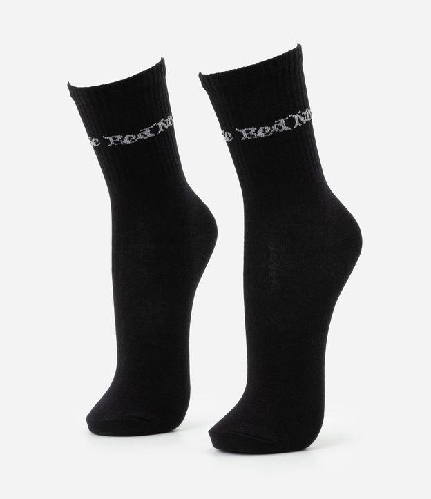 Kit 02 Meias Cano Alto com Estampa Lettering Red Nose - 1