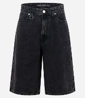 Bermuda Mega Baggy em Jeans com Argola no Cós e Efeito Marmorizado - 2