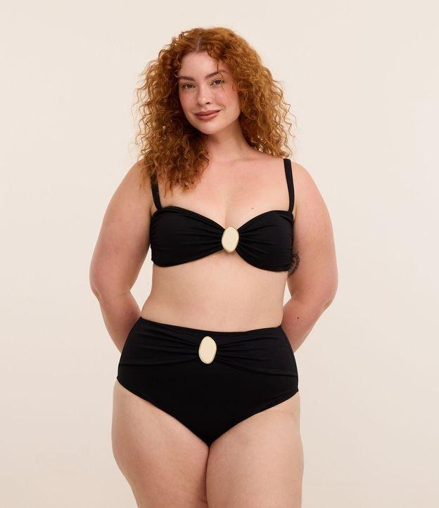 Biquíni Calcinha Hot Pants em Microfibra Texturizada com Pedraria Curve e Plus Size - 2
