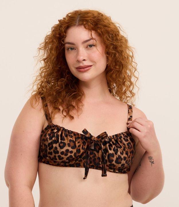 Biquini Top em Microfibra com Estampa Animal Print Onça Curve e Plus Size - 2
