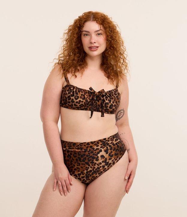 Biquíni Calcinha Hot Pants em Microfibra Animal Print Onça com Fio Duplo Curve & Plus Size - 2