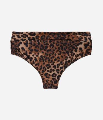 Biquíni Calcinha Hot Pants em Microfibra Animal Print Onça com Fio Duplo Curve & Plus Size