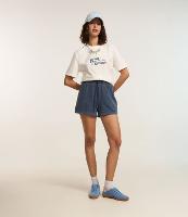 Short em Moletom com Amarração e Efeito Estonado - 1