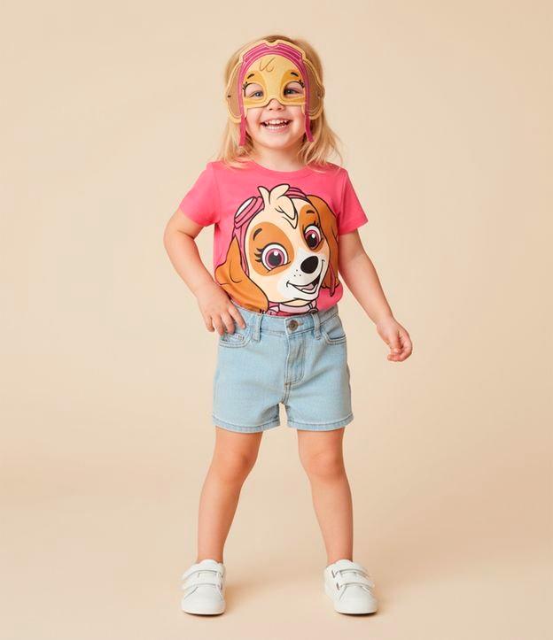 Camiseta Infantil com Estampa e Máscara Skye - Tam 1 a 6 Anos - 2