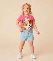Camiseta Infantil com Estampa e Máscara Skye - Tam 1 a 6 Anos - 2