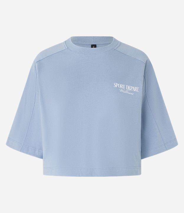 Camiseta Over Curta em Algodão com Lettering Frente e Costas - 1