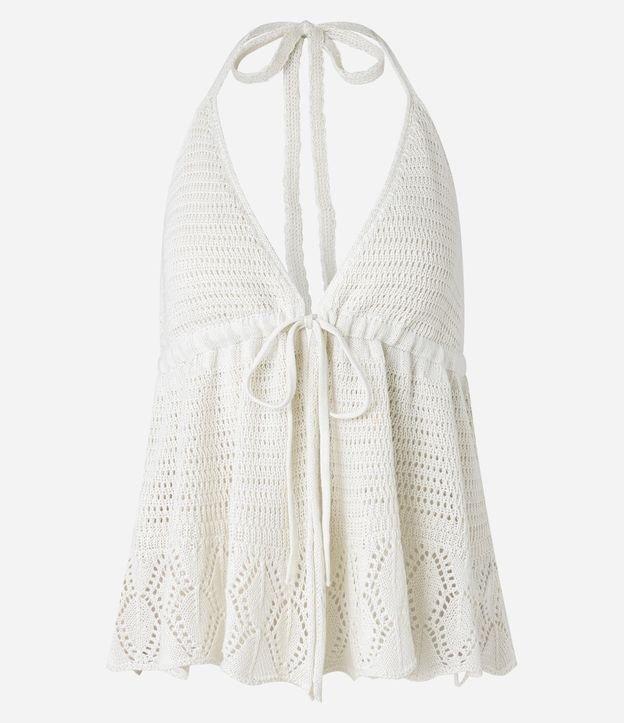 Blusa Frente Única em Tricô com Amarração - 1