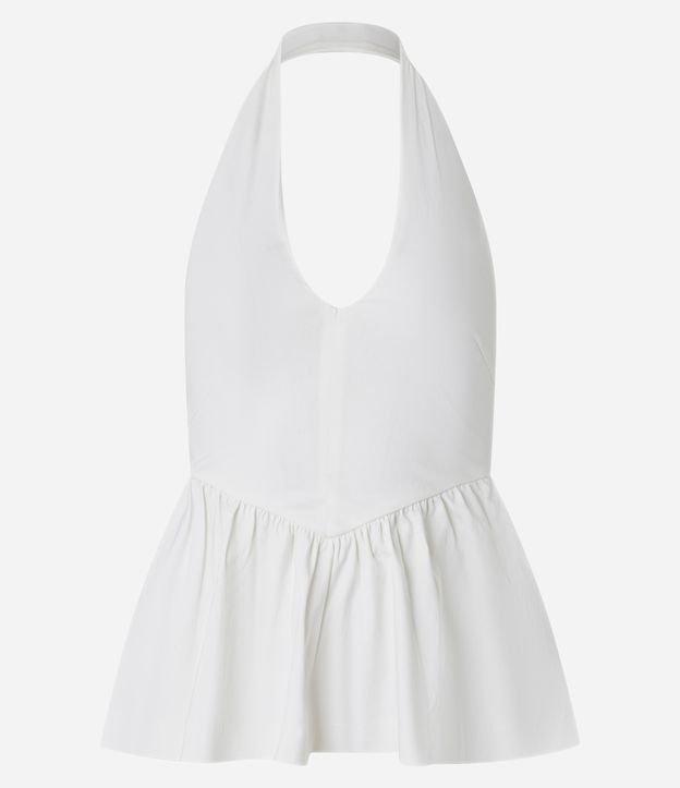 Top Peplum Frente Único Corsetado em Bengaline - 1