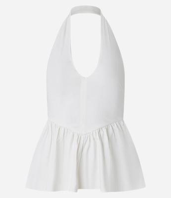 Top Peplum Frente Único Corsetado em Bengaline